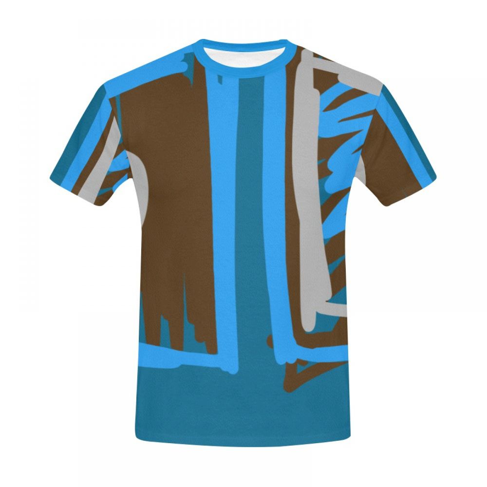 Camiseta Corta Arte Digital Azul Hombre