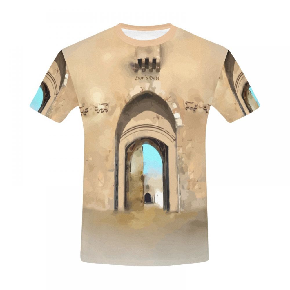 Camiseta Corta Arte Ciudad Vieja De Jerusalén Hombre