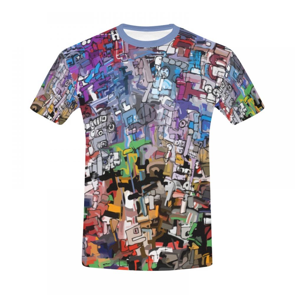 Camiseta Corta Arte Abstracto Colorido Hombre
