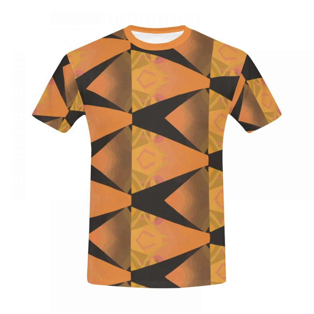 Camiseta Corta Arte Abstracto Naranja Hombre