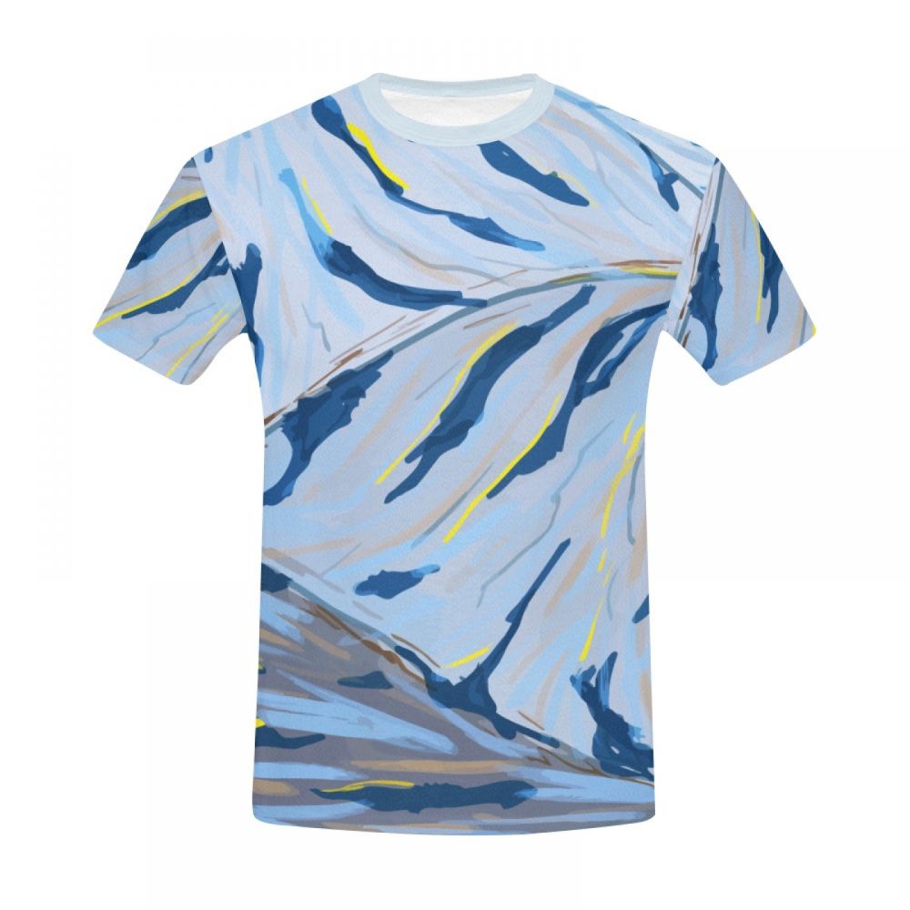Camiseta Corta Artístico Color Flujo De Agua Hombre