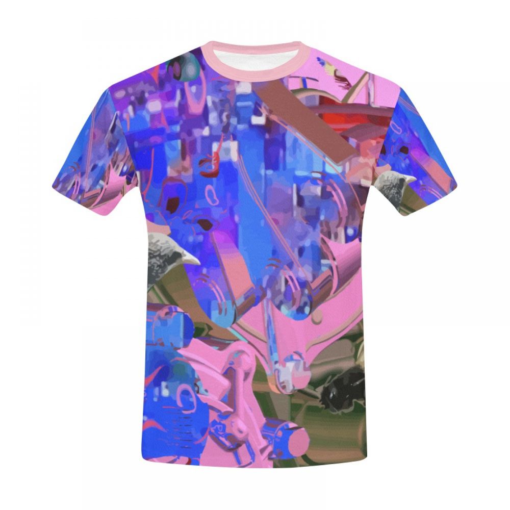 Camiseta Corta Arte Abstracto Púrpura Hombre