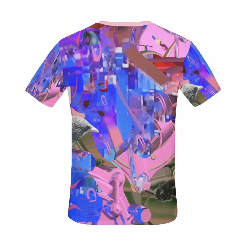 Camiseta Corta Arte Abstracto Púrpura Hombre