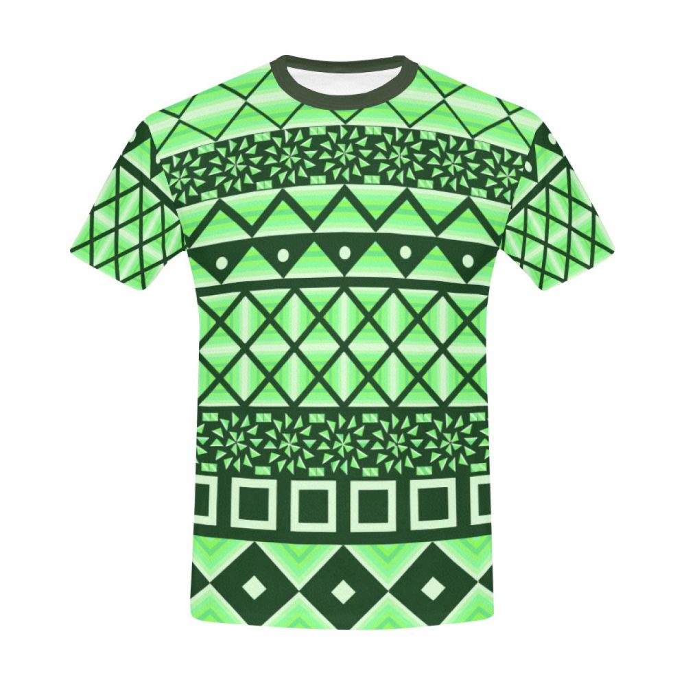 Camiseta Corta Caja Verde De Arte Conceptual Hombre