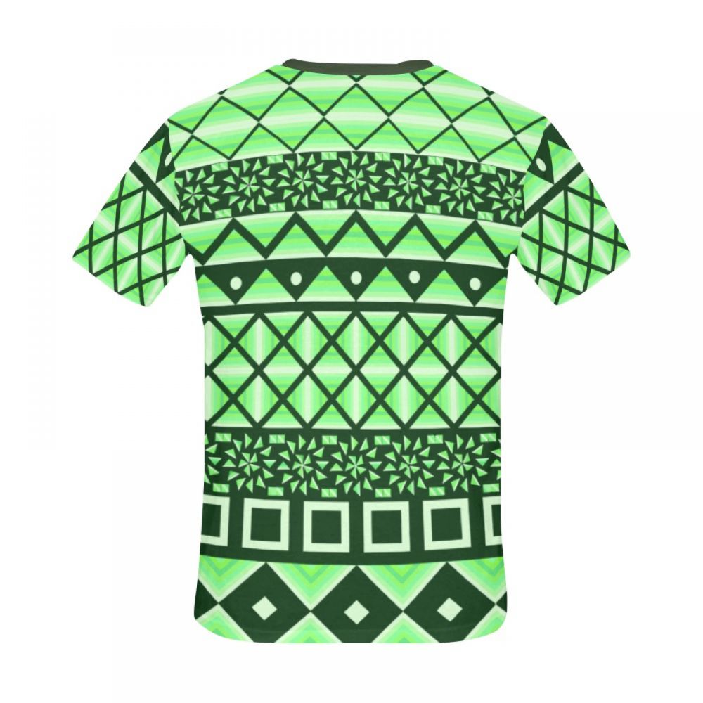 Camiseta Corta Caja Verde De Arte Conceptual Hombre
