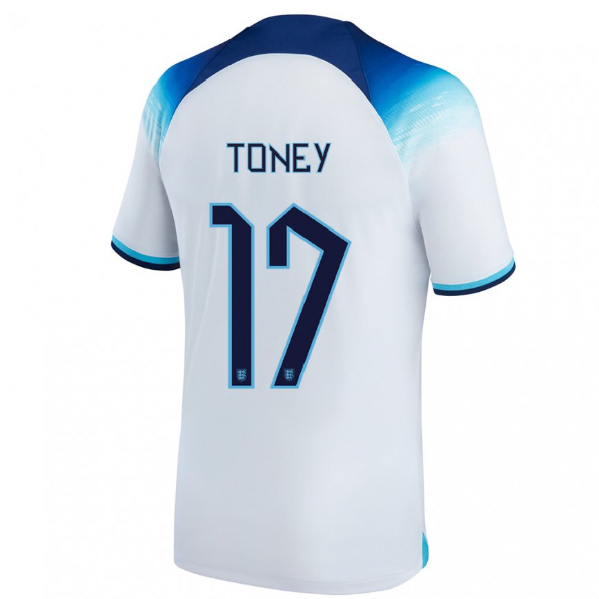 Niño Camiseta Inglaterra Ivan Toney #17 Blanco Azul 1ª Equipación 22-24