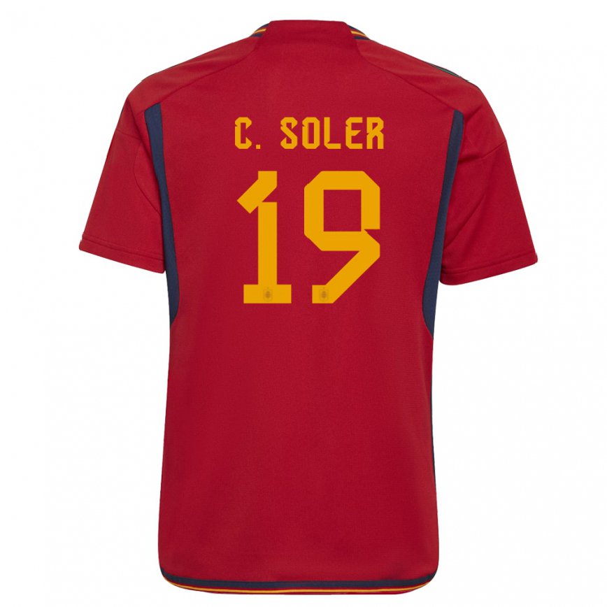 Niño Camiseta España Carlos Soler #19 Rojo 1ª Equipación 22-24