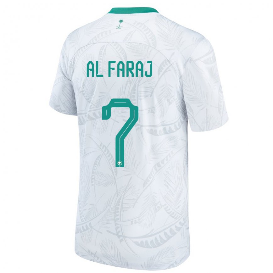Niño Camiseta Arabia Saudita Salman Al Faraj #7 Blanco 1ª Equipación 22-24