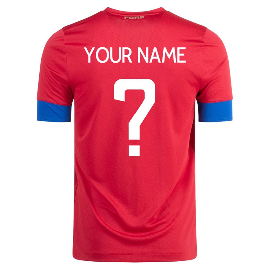 Niño Camiseta Costa Rica Su Nombre #0 Rojo 1ª Equipación 22-24