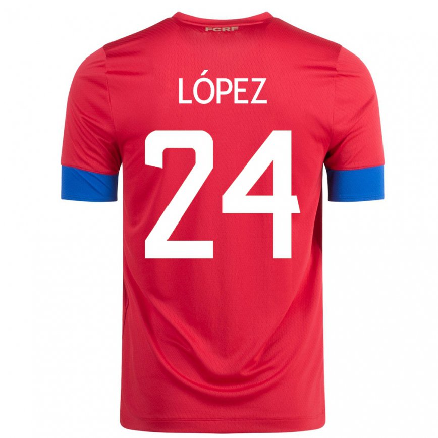 Niño Camiseta Costa Rica Douglas Lopez #24 Rojo 1ª Equipación 22-24