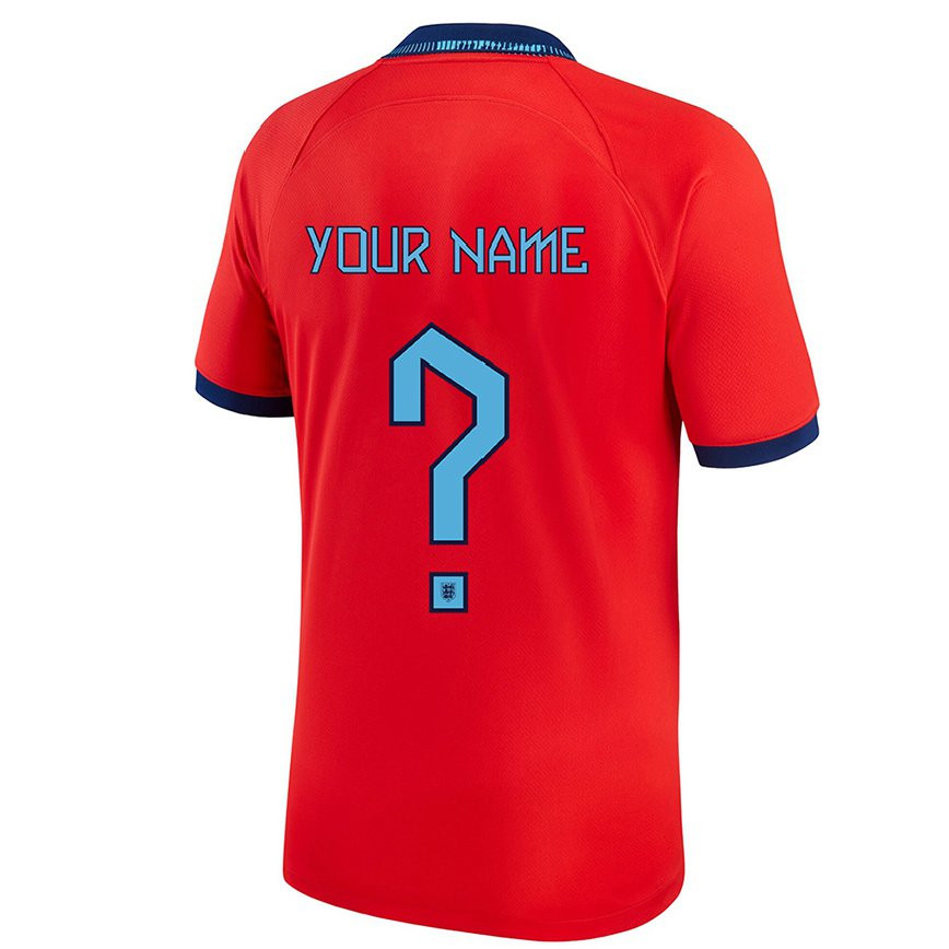 Niño Camiseta Inglaterra Su Nombre #0 Rojo 2ª Equipación 22-24