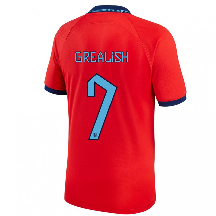Niño Camiseta Inglaterra Jack Grealish #7 Rojo 2ª Equipación 22-24