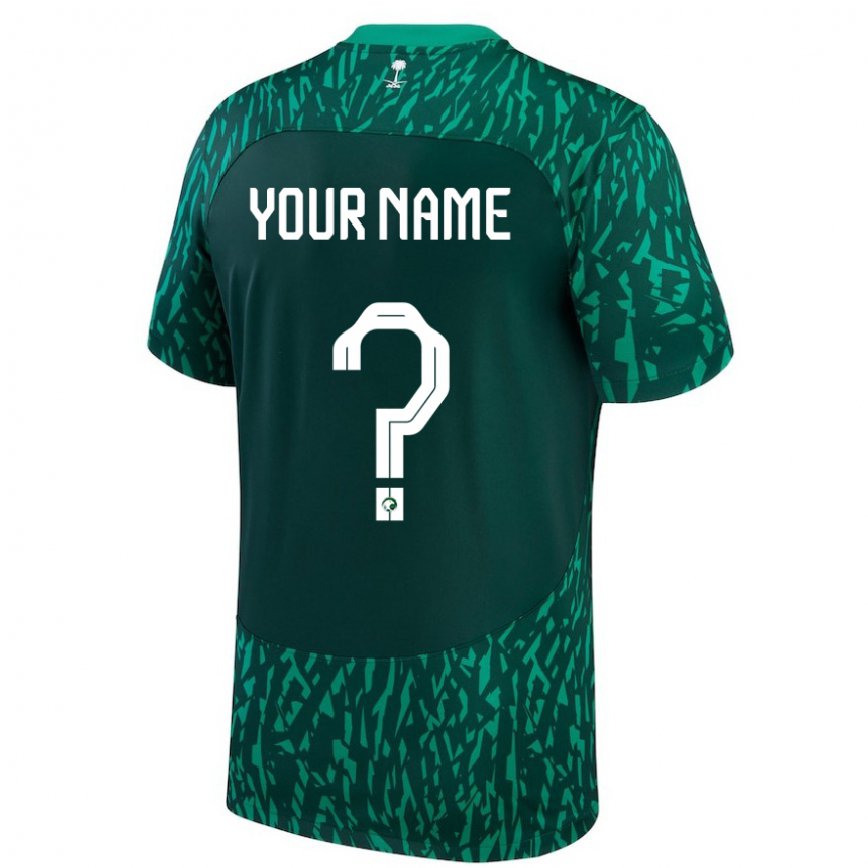 Niño Camiseta Arabia Saudita Su Nombre #0 Verde Oscuro 2ª Equipación 22-24