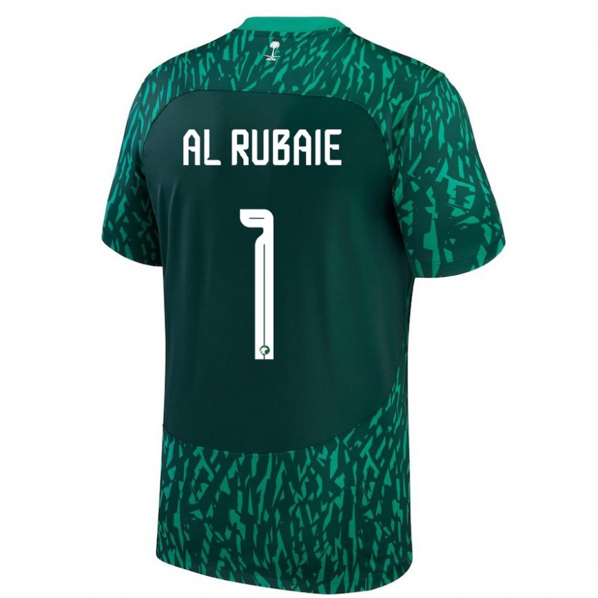 Niño Camiseta Arabia Saudita Mohammed Al Rubaie #1 Verde Oscuro 2ª Equipación 22-24