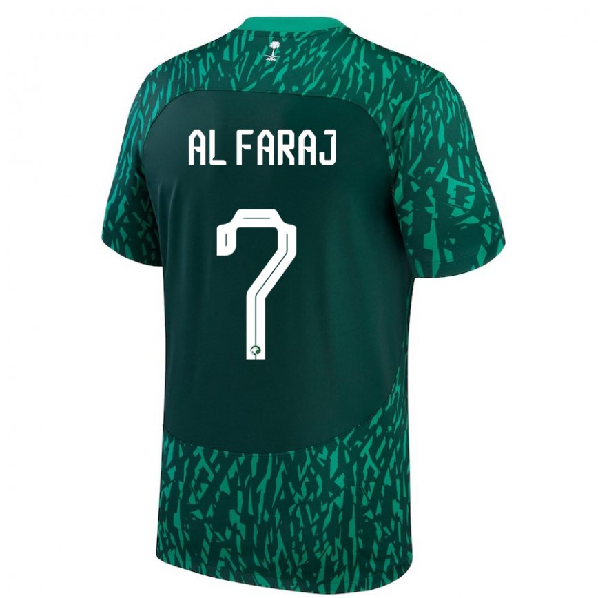 Niño Camiseta Arabia Saudita Salman Al Faraj #7 Verde Oscuro 2ª Equipación 22-24