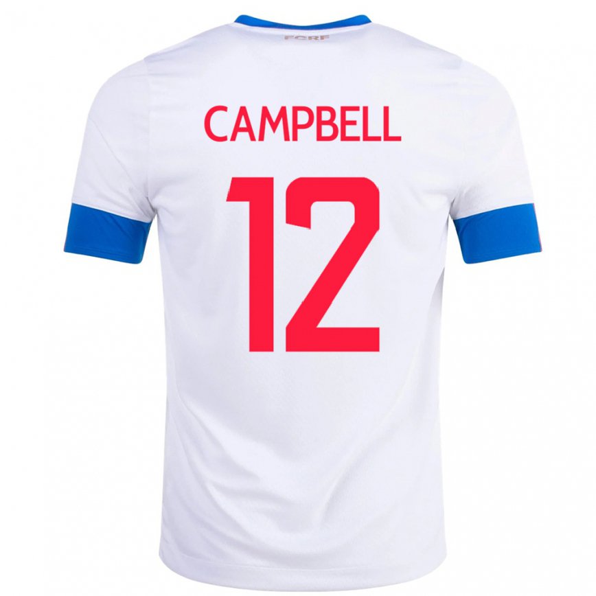 Niño Camiseta Costa Rica Joel Campbell #12 Blanco 2ª Equipación 22-24