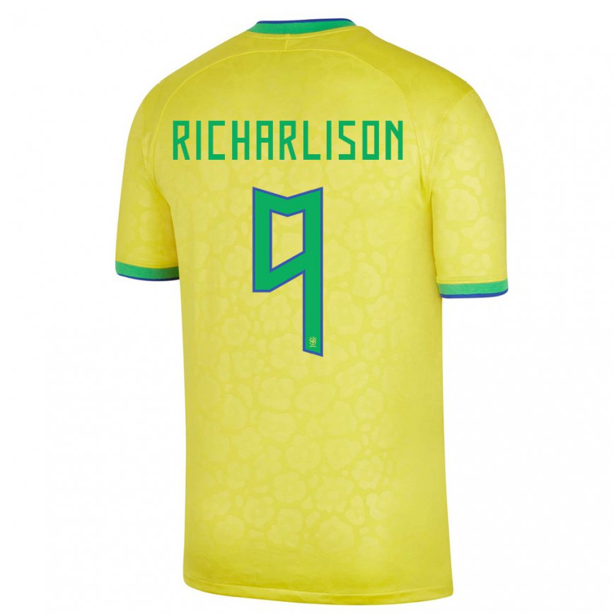 Hombre Camiseta Brasil Richarlison #9 Amarillo 1ª Equipación 22-24