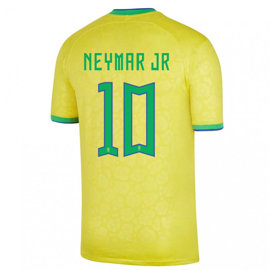 Hombre Camiseta Brasil Neymar #10 Amarillo 1ª Equipación 22-24