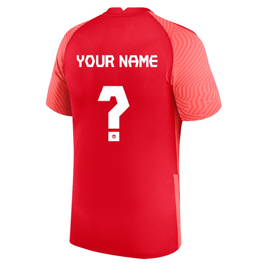 Hombre Camiseta Canadá Su Nombre #0 Rojo 1ª Equipación 22-24