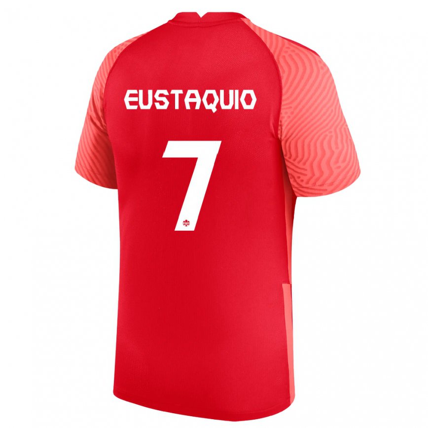 Hombre Camiseta Canadá Stephen Eustaquio #7 Rojo 1ª Equipación 22-24