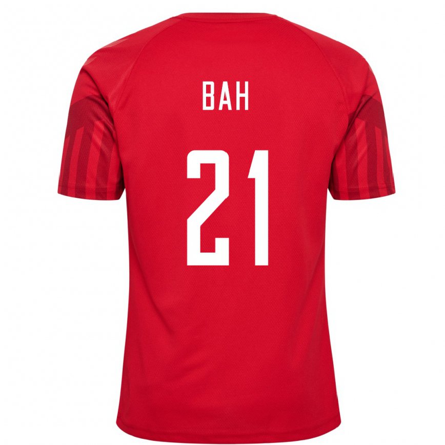 Hombre Camiseta Dinamarca Alexander Bah #21 Rojo 1ª Equipación 22-24