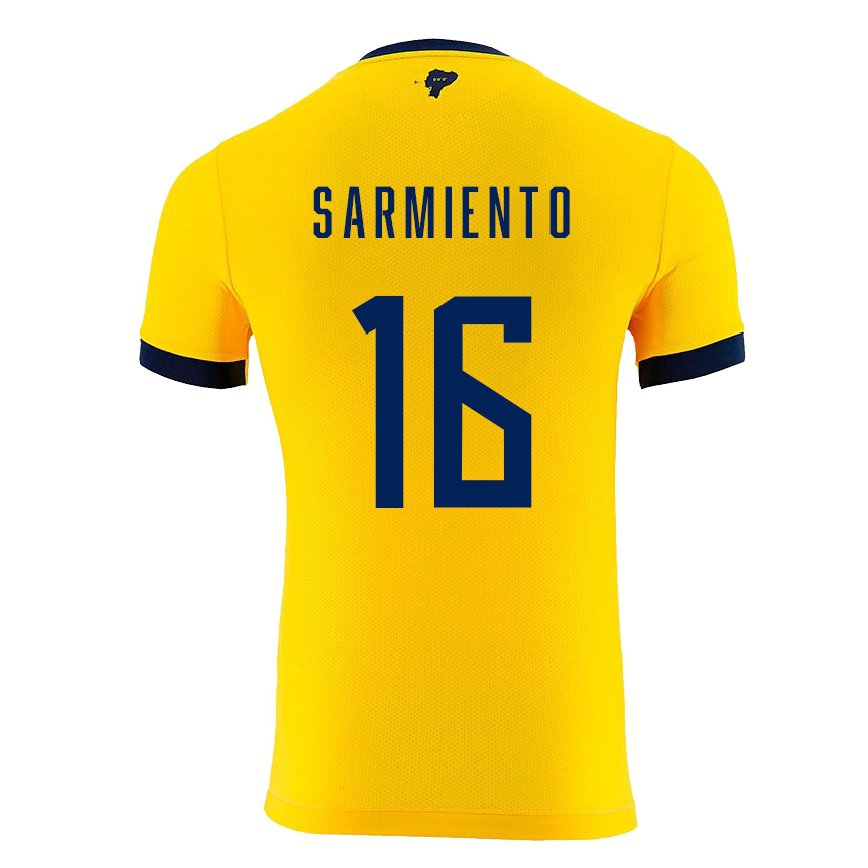 Hombre Camiseta Ecuador Jeremy Sarmiento #16 Amarillo 1ª Equipación 22-24