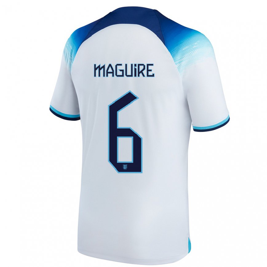 Hombre Camiseta Inglaterra Harry Maguire #6 Blanco Azul 1ª Equipación 22-24
