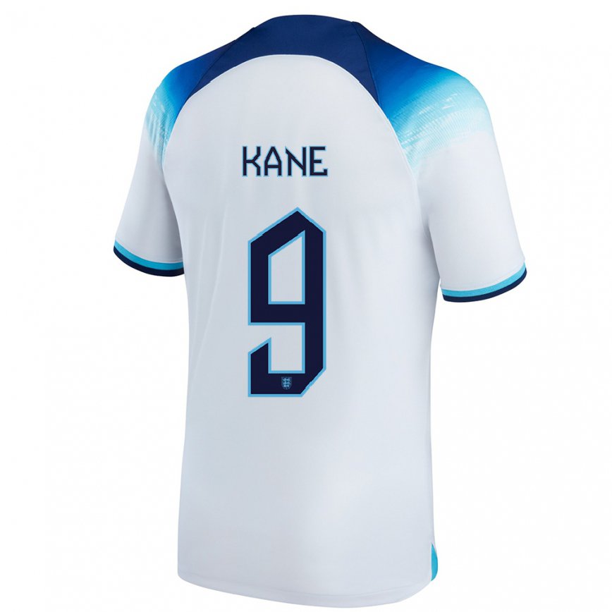 Hombre Camiseta Inglaterra Harry Kane #9 Blanco Azul 1ª Equipación 22-24