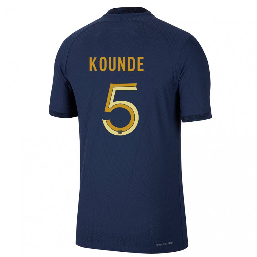 Hombre Camiseta Francia Jules Kounde #5 Azul Marino 1ª Equipación 22-24