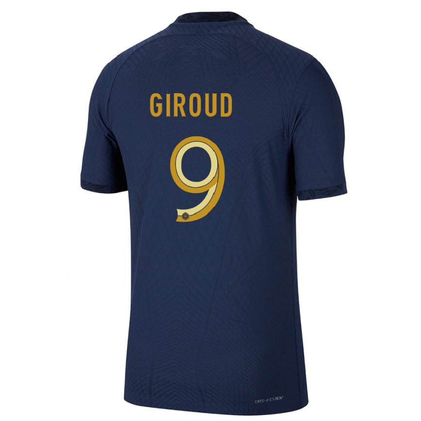 Hombre Camiseta Francia Olivier Giroud #9 Azul Marino 1ª Equipación 22-24