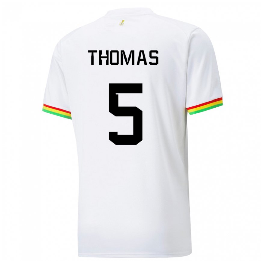 Hombre Camiseta Ghana Thomas Partey #5 Blanco 1ª Equipación 22-24