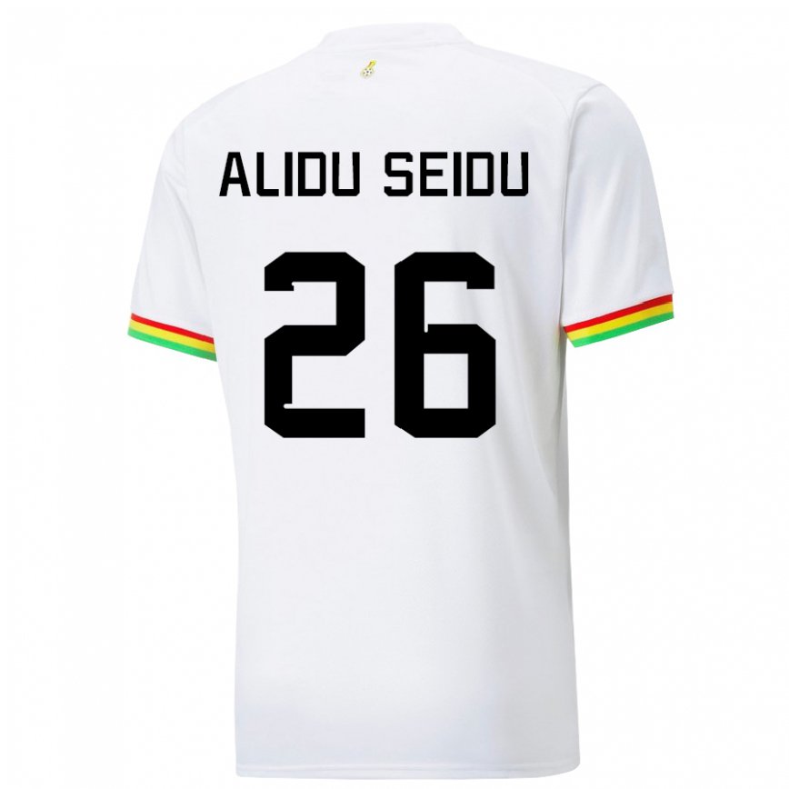 Hombre Camiseta Ghana Alidu Seidu #26 Blanco 1ª Equipación 22-24