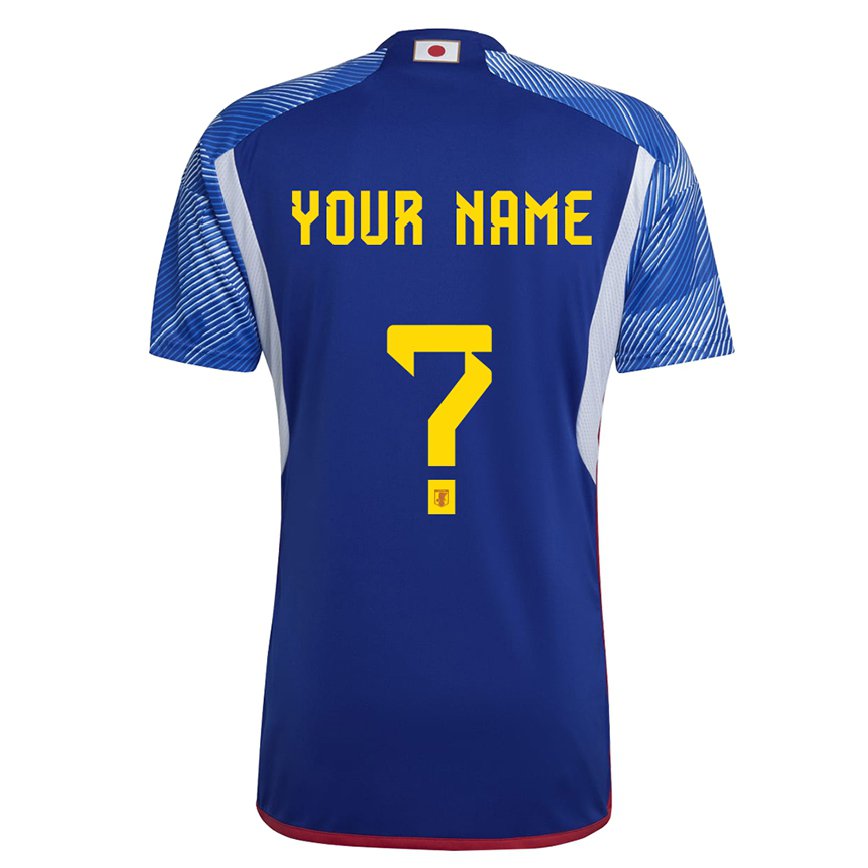 Hombre Camiseta Japón Su Nombre #0 Azul Real 1ª Equipación 22-24