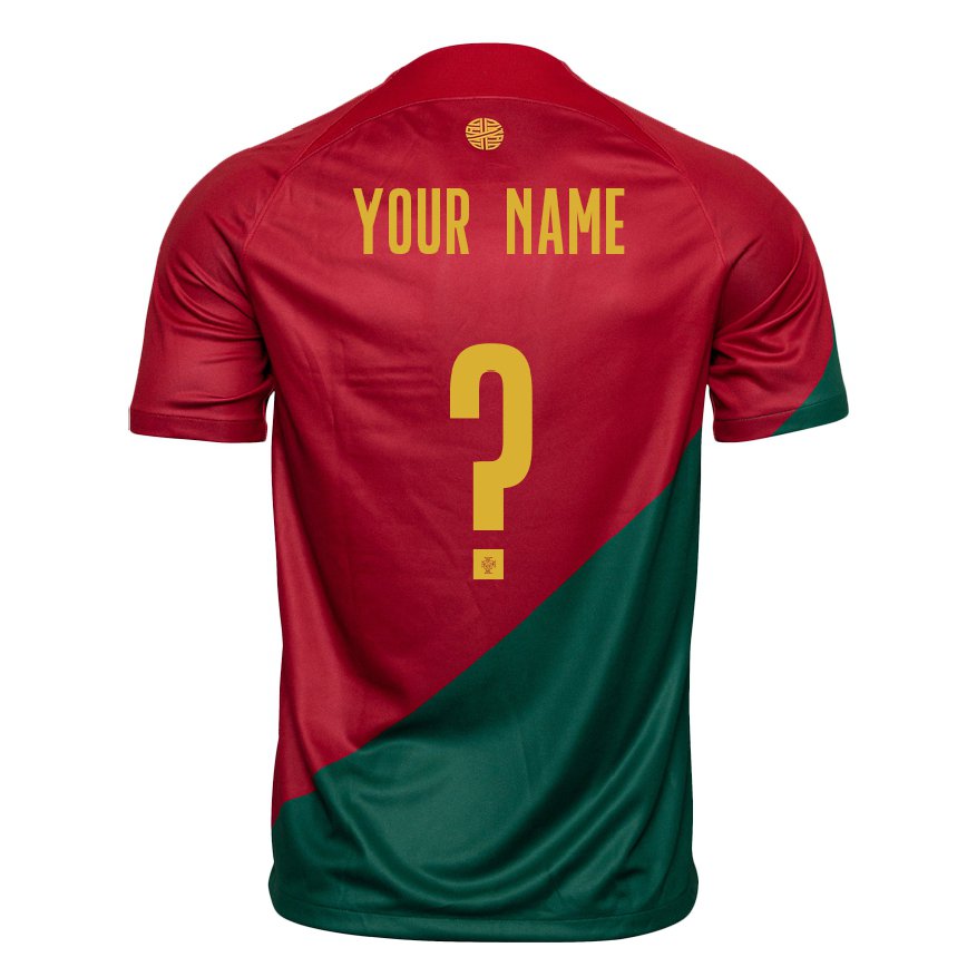 Hombre Camiseta Portugal Su Nombre #0 Rojo Verde 1ª Equipación 22-24
