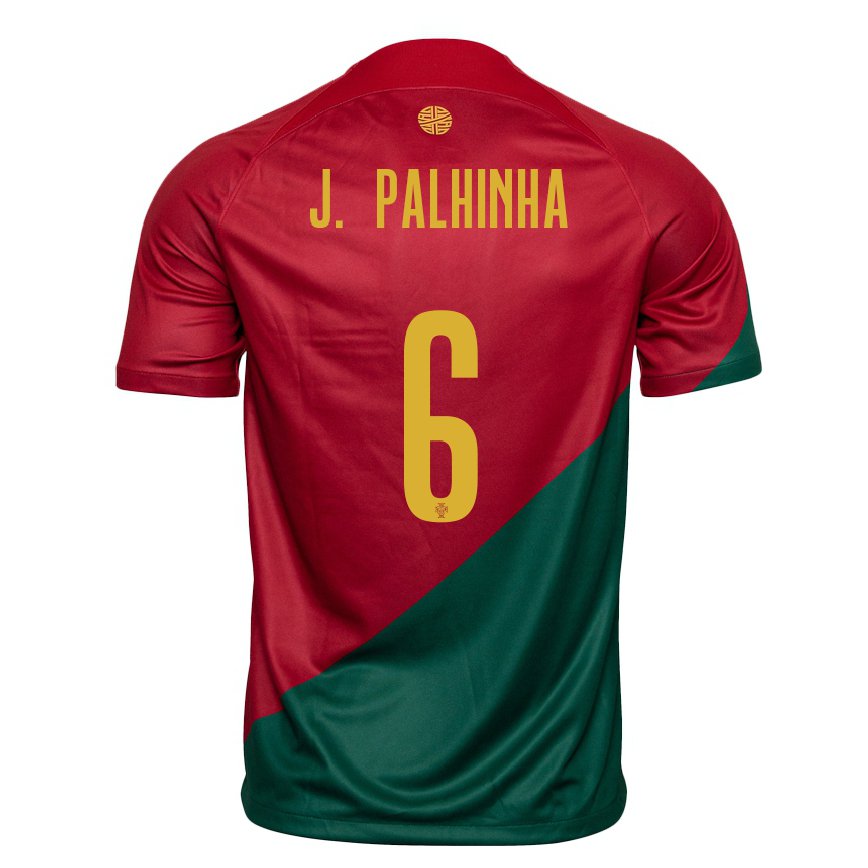 Hombre Camiseta Portugal Joao Palhinha #6 Rojo Verde 1ª Equipación 22-24