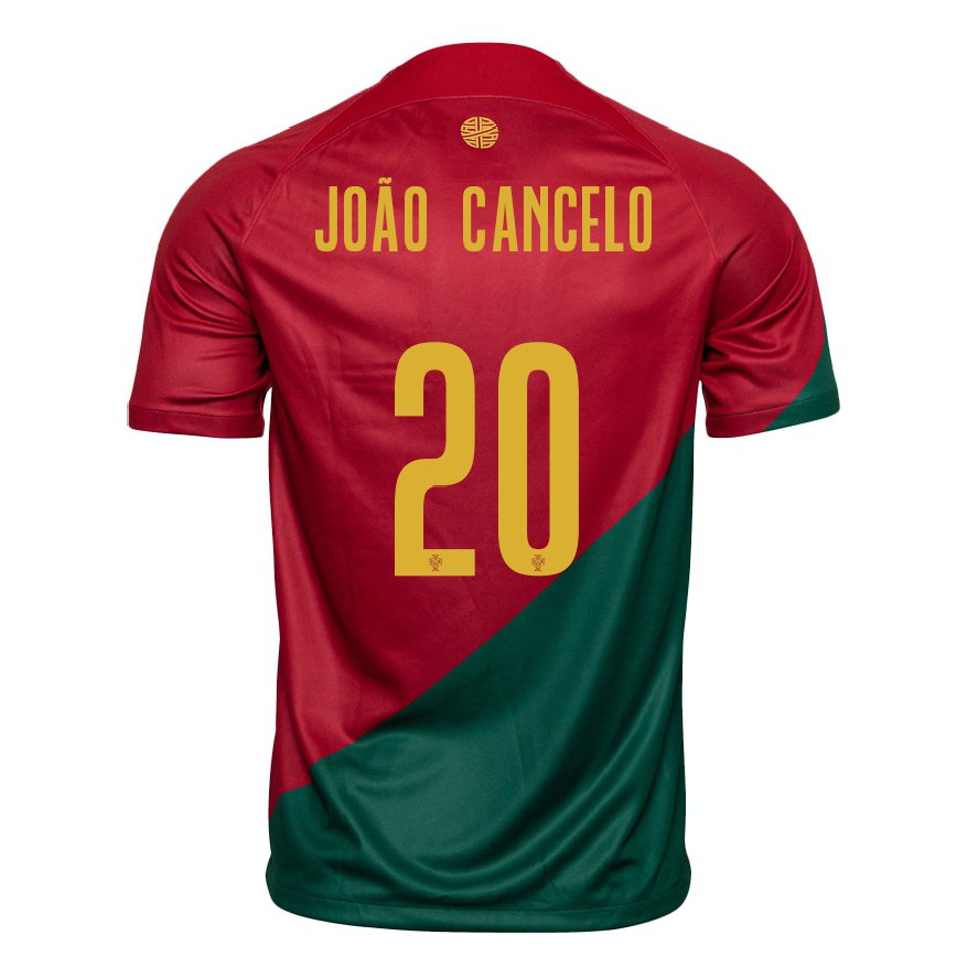Hombre Camiseta Portugal Joao Cancelo #20 Rojo Verde 1ª Equipación 22-24