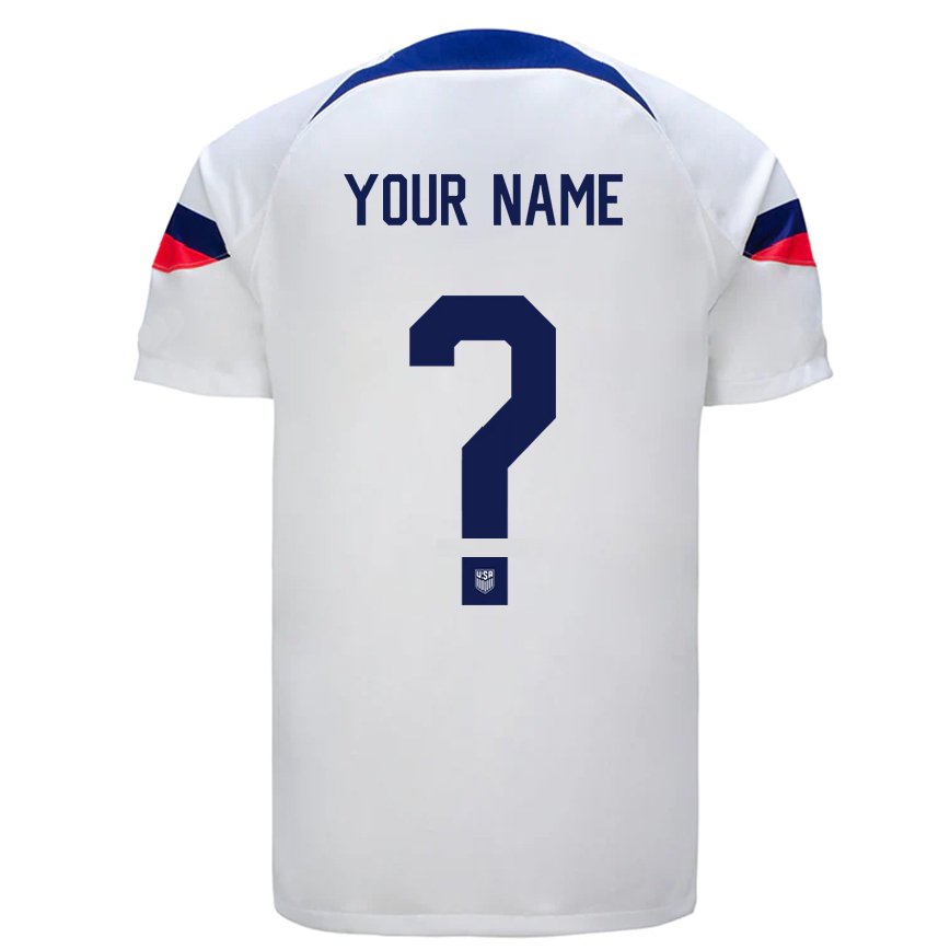 Hombre Camiseta Estados Unidos Su Nombre #0 Blanco 1ª Equipación 22-24