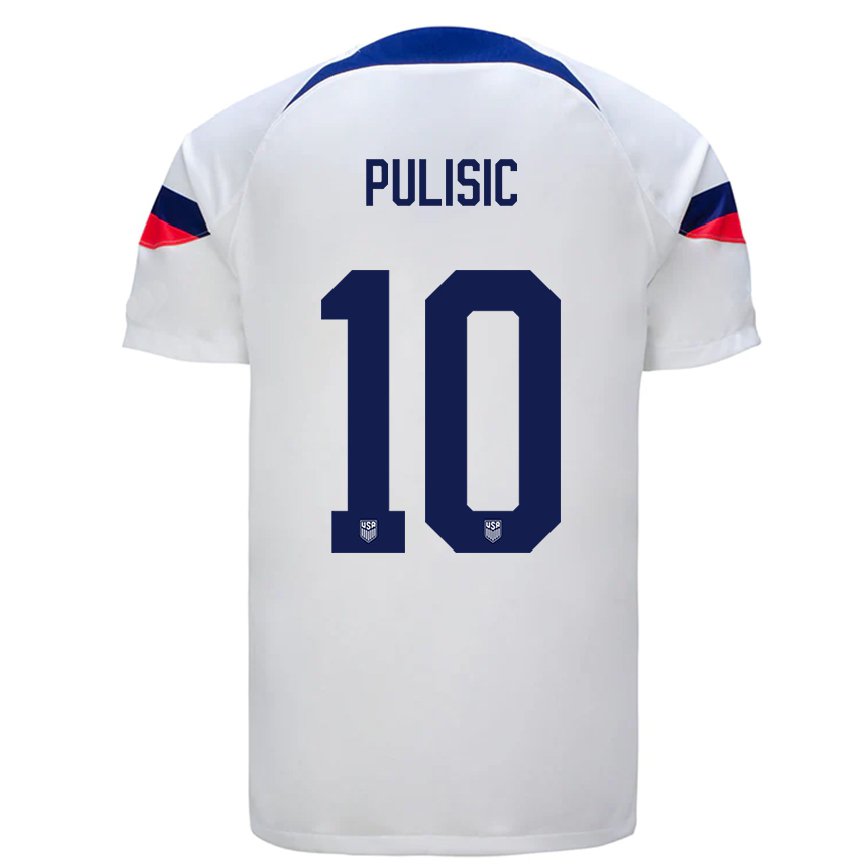 Hombre Camiseta Estados Unidos Christian Pulisic #10 Blanco 1ª Equipación 22-24