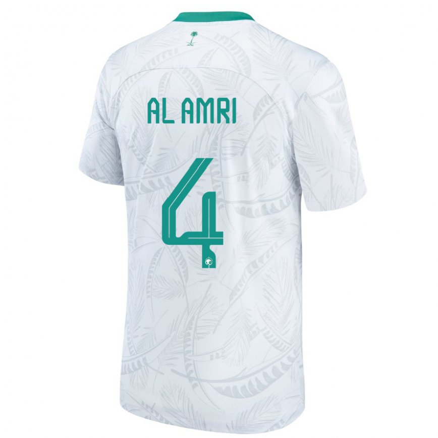 Hombre Camiseta Arabia Saudita Abdulelah Al Amri #4 Blanco 1ª Equipación 22-24