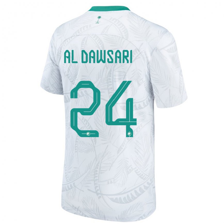 Hombre Camiseta Arabia Saudita Nasser Al Dawsari #24 Blanco 1ª Equipación 22-24