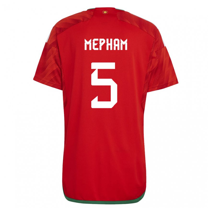 Hombre Camiseta Gales Chris Mepham #5 Rojo 1ª Equipación 22-24