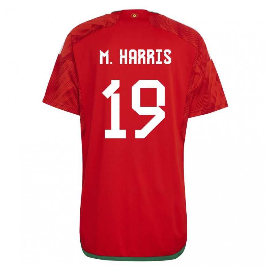 Hombre Camiseta Gales Mark Harris #19 Rojo 1ª Equipación 22-24