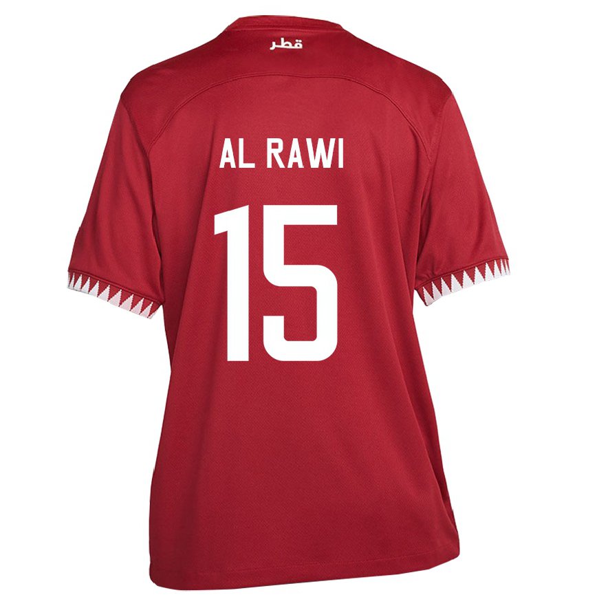 Hombre Camiseta Catar Bassam Al Rawi #15 Granate 1ª Equipación 22-24