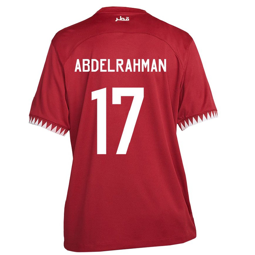 Hombre Camiseta Catar Abdelrahman Fahmi Moustafa #17 Granate 1ª Equipación 22-24