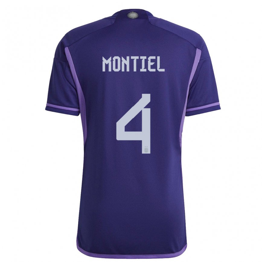 Hombre Camiseta Argentina Gonzalo Montiel #4 Morado 2ª Equipación 22-24