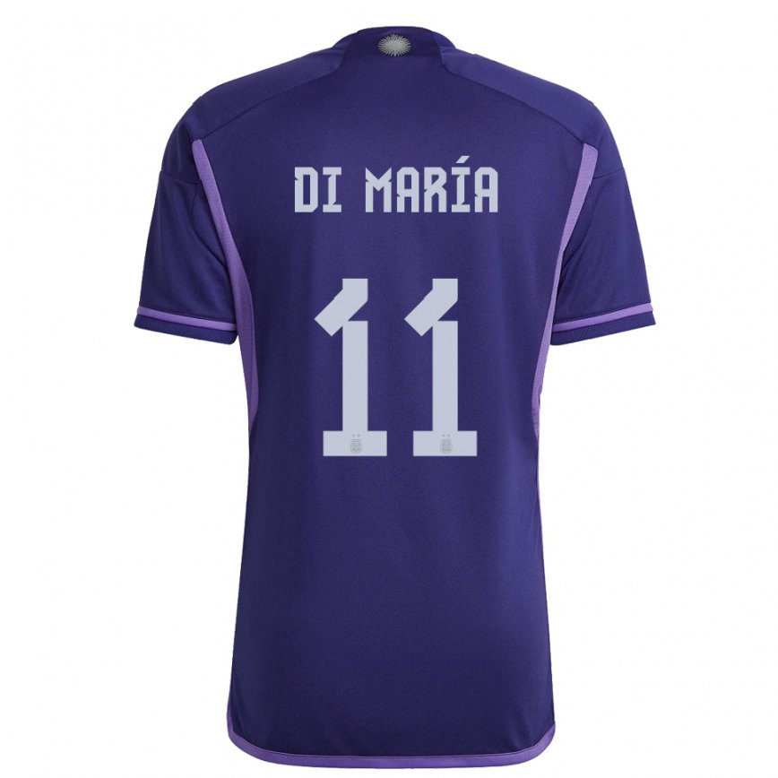 Hombre Camiseta Argentina Angel Di Maria #11 Morado 2ª Equipación 22-24