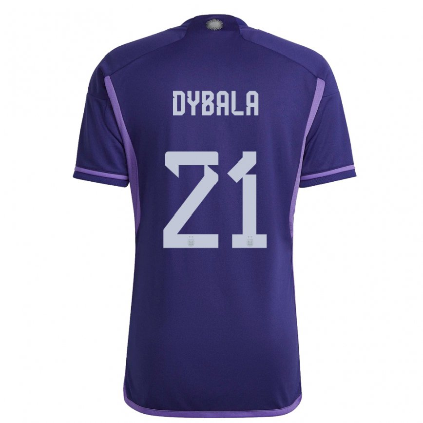 Hombre Camiseta Argentina Paulo Dybala #21 Morado 2ª Equipación 22-24