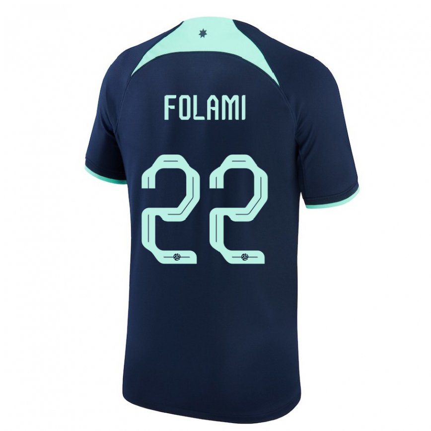 Hombre Camiseta Australia Ben Folami #22 Azul Oscuro 2ª Equipación 22-24