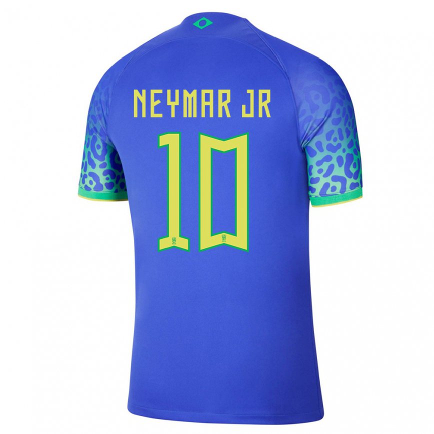 Hombre Camiseta Brasil Neymar #10 Azul 2ª Equipación 22-24