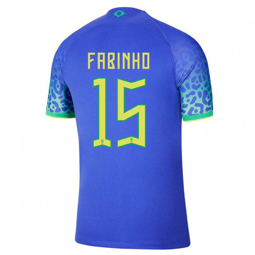 Hombre Camiseta Brasil Fabinho #15 Azul 2ª Equipación 22-24